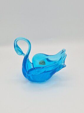 Vintage Chantili Canadian Art Glass Swan Trinket Dish